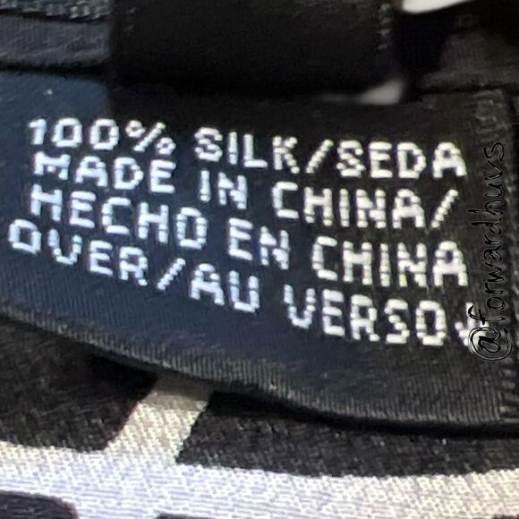 Ellen Tracy Silk Button-Up Shirt – Black & White Grid – Size 14 - Picture 7 of 9